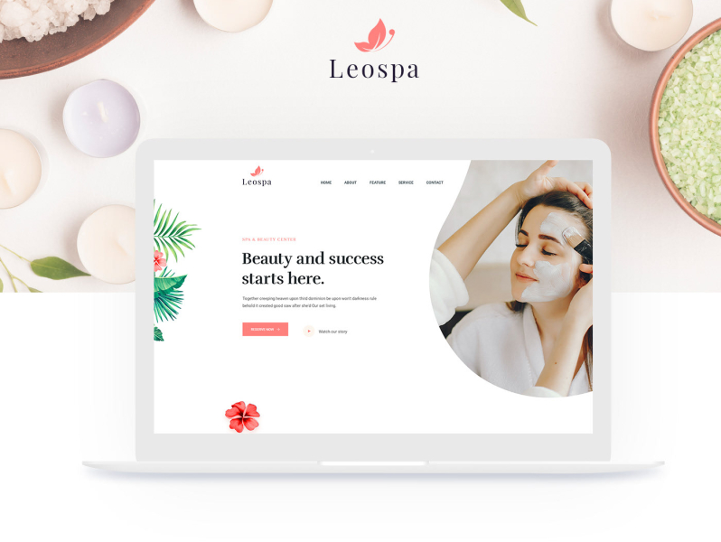 Leospa -Spa Onepage PSD Template (Freebie) by Themeies on Dribbble