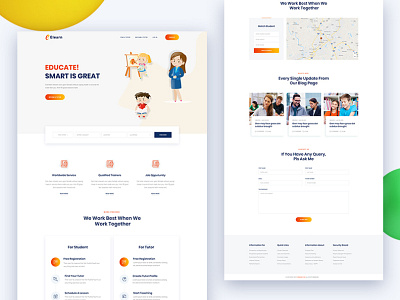 Elearning - Education Template (Free PSD) college courses e learning education education kids education learning education tutor educational freebie html learning psd react react education react template school teaching university