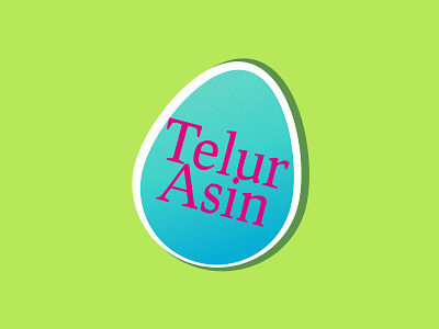 Stiker Telur Asin branding design illustration minimal sticker typography vector