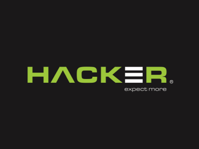 HACKER logo clean clear logo. branding minimalistic simple