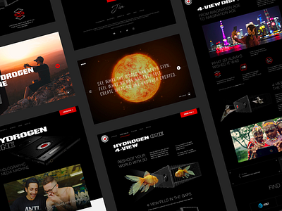 Red Hydrogen One Landing Pages design landing page layout typography