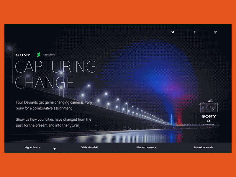 Sony Photography Landing Page Animation