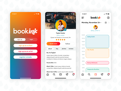 Bookink Mobile App Design