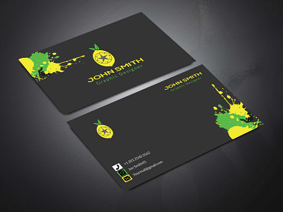 Business Card With Logo Design business card design business card design template lemonade minimalist splash splashes star business card visiting card design