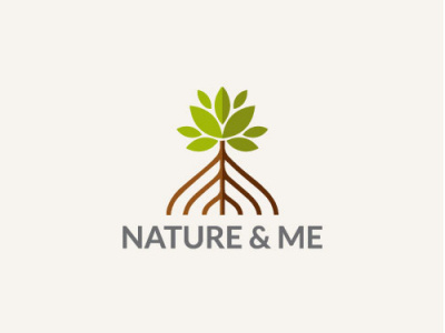 Logo Nature and me for company leaf logo design me minimalist nature nature illustration nature logo