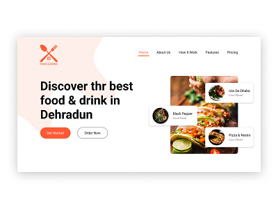 Food and drink website UX UI design Figma