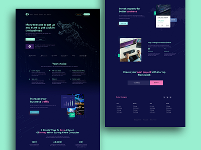 Landing page design data processing Ui design