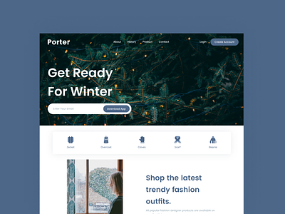 Winter web page Ui design with Figma