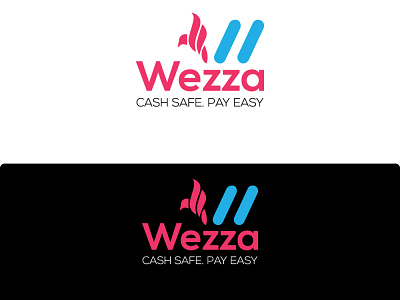 Cash safe pay with bird style and squared shape logo design