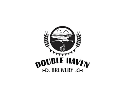 Double Haven Brewery branding business logo creative logo graphic design illustration logo design printing design professional logo typography vector