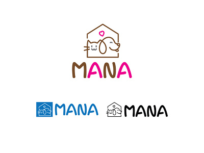 mana cats and dog product shop logo design