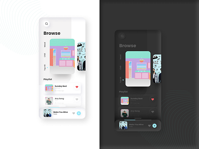 Neumorphism Music App - Light and Dark Theme app dark light mobile app music app music player neumorphism ui uidesign uiux ux