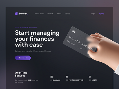 Mowlet - Wallet Landing Page