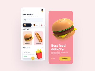Food Delivery App Design app burger cake delivery delivery app design drink food food app foodie illustration mobile mobile app ui design uiux ux design