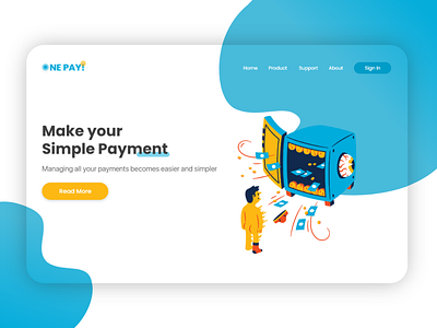 One pay! - Landing Page Design design landing page payment ui ux ui design web