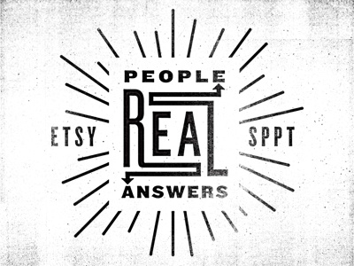 Real People, Real Answers arrow etsy print texture typography