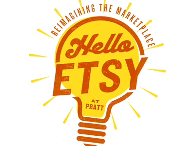 Hello etsy illustration knockout lightbulb logo radio texture type typography