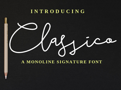 Classico Monoline Signature Font design font fontforge fonts fontstyle gimp handlettering inkscape modern monoline monoline font monoline script script font signature signature font typography