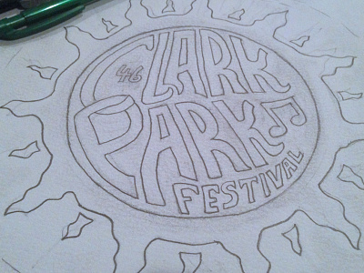 Clark Park festival music sketch sun type