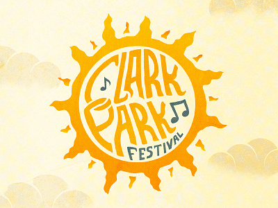 Clark Park 2 clouds festival music music notes sketch sun type