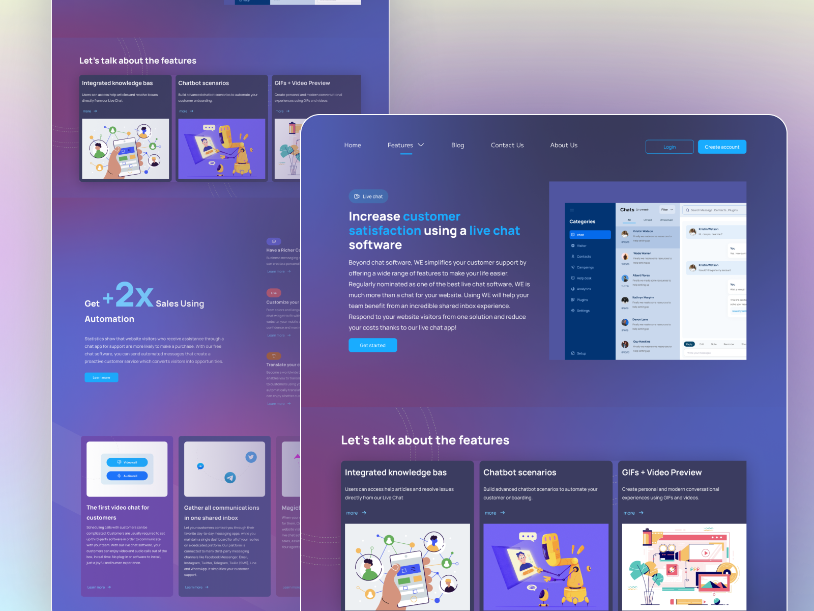 Customer manager platform - landing page by behdad_km on Dribbble