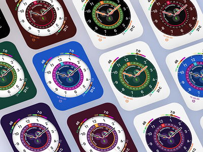 Apple watch face collection - Dark and light apple collection concept design face product design smartwatch ui ux watch watchface watchos