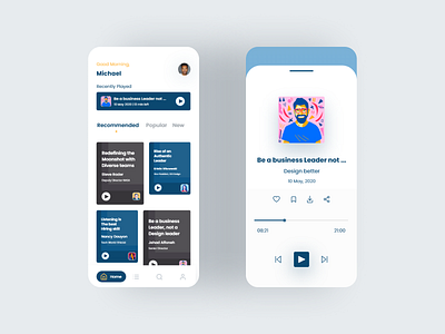 Podcast App Ui 2020 design app app design appui flat interface minimal minimalism mobile app mobile trend mobiledesign mobiletrends podcast app ui ui design uidesign uiux uiuxdesign