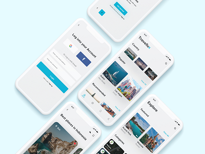 Travel App ui 2020 2020 trends app design flat flatdesign interface minimal mobile app mobileinspiration mobiletrends trending uidesign uiux uiuxdesign