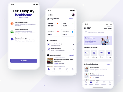 Health care app ui 2022 app appui article community design fitness health minimal mobile trend uidesign uiux