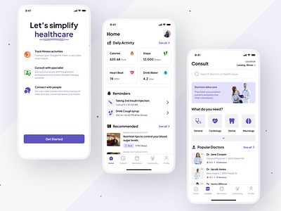 Health care app ui