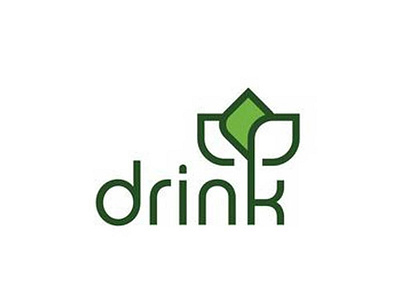 Drink branding design flat logo minimal typography vector