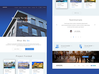 Minnows Funding - Landing Page fintech funding landingpage realestate website design