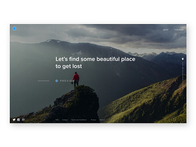 Travel website design concept minimal visual design website