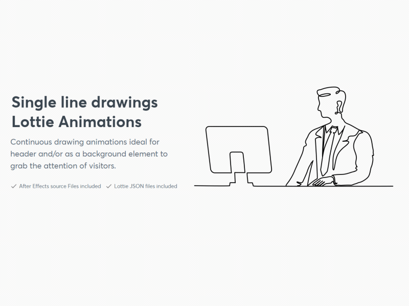 Lottie animation - Man with computer animated animation computer continuous line line drawing lottie lottiefiles man pc people single line