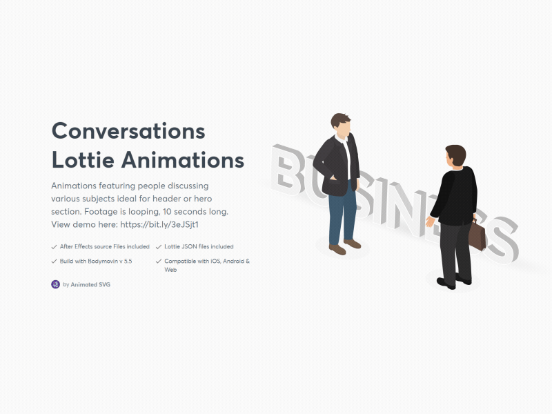 Business conversation - Lottie animation animated animation background business corporate lottie lottiefiles man meeting people talking