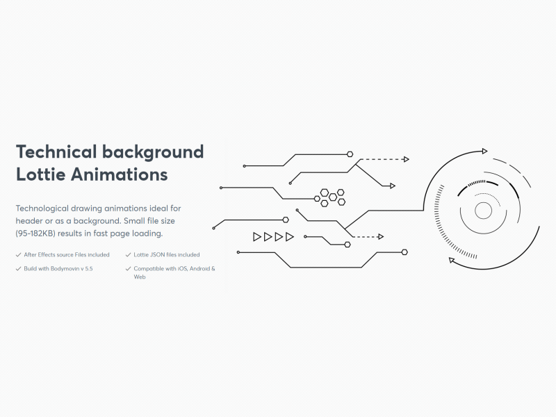 Technical background - Lottie Animation animated animation background circle hexagon lottie lottiefiles technical drawing technical illustration technology