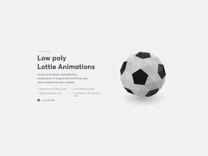 Low poly football - Lottie animation animated animation ball football lottie lottiefiles low poly low poly soccer sport