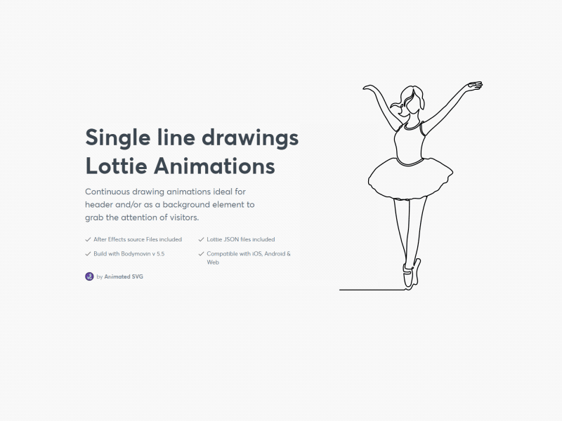 Ballerina single line animation - Lottie animated animation art background ballerina ballet dance girl lottie lottiefiles people woman