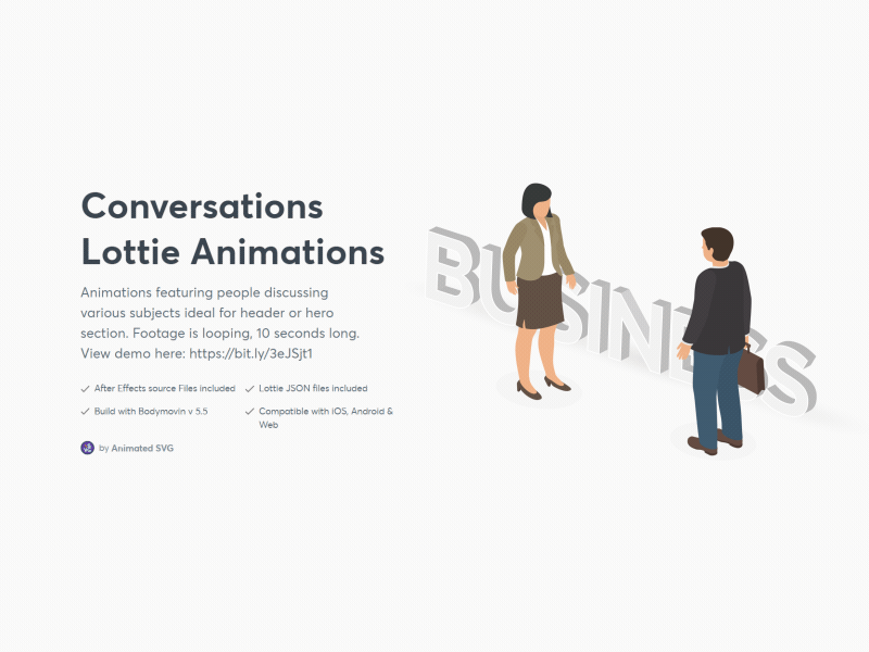 Conversation animation - Lottie animated animation background business chat conversation lottie lottiefiles man meeting office people talking woman