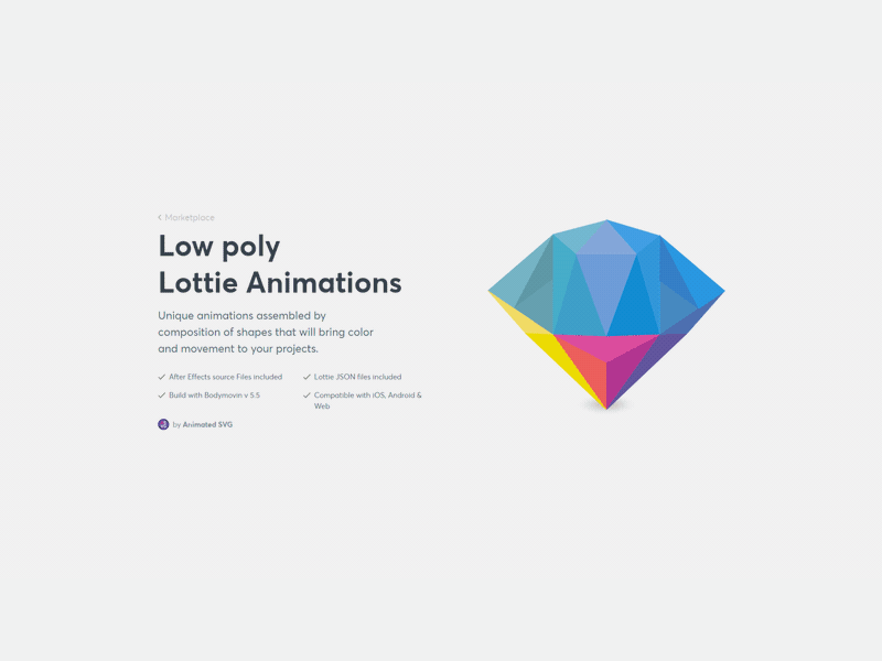 Low poly jewel - Lottie animation animated animation gem jewel lottie lottiefiles low poly mosaic