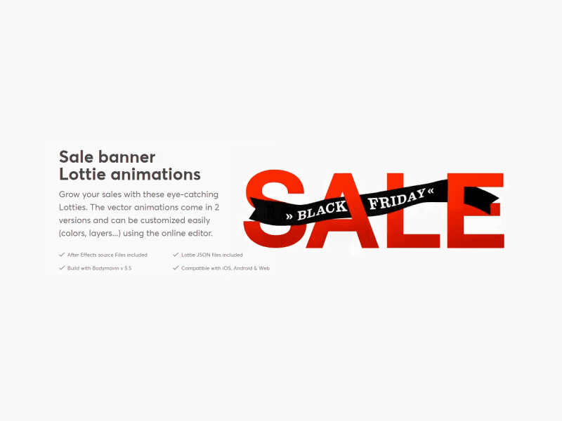 Black Friday sale banner Lottie animation animated animation background banner black friday lottie lottiefiles promotion ribbon sale shop shopping