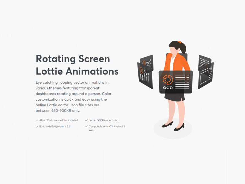 Rotating screens - Lottie animation