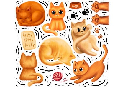 cute cat set