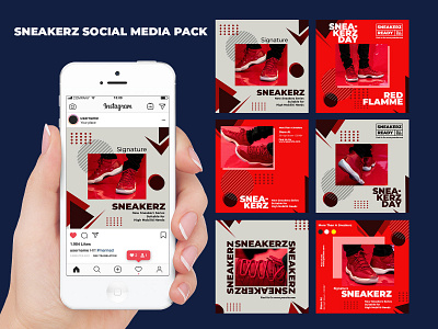 Sneakerz Social Media Pack banner set banners business design discount fashion fast shipping hypebeast instagram instagram post instagram story offer online shop post psd sale sales set shoes shopping