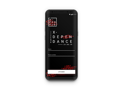 X-DEPENDANCE app design icon illustration minimal typography ui ux vector