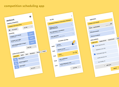 competition scheduling app for trainers app design illustration minimal typography ui ux