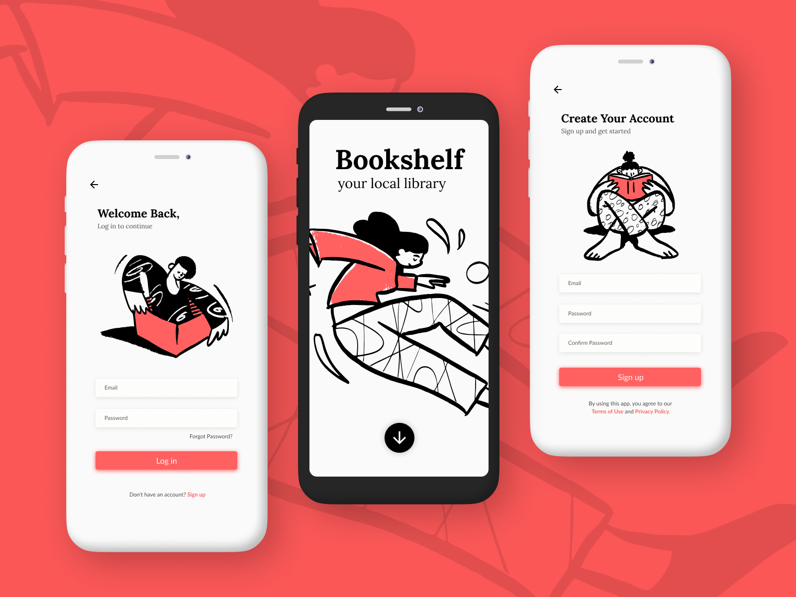 Bookshelf Login Register Screen By Pawel Poterala On Dribbble