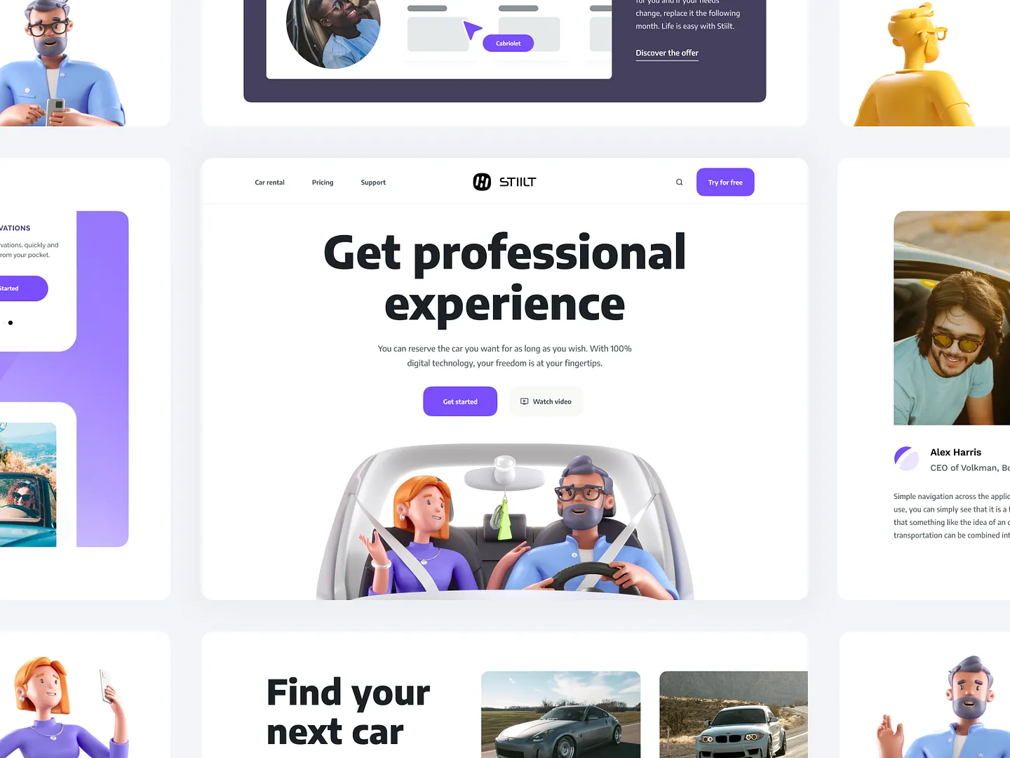 Modern Car Rental Website Design: Streamlined User Experience