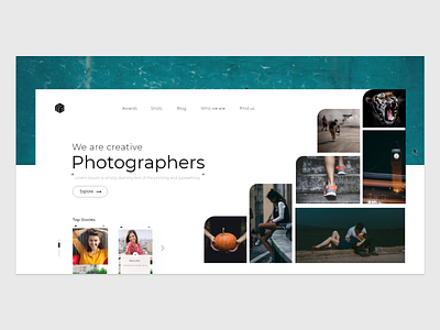 Photography website hero section adobe creative designer photo photography ui uiux ux webdesign website