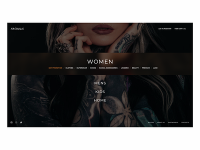 Fashion website category selection page adobe branding design designer typography ui uiux ux